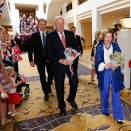 The King and Queen arrive at their hotel in Canberra the evening before the start of the state visit. Photo: Lise Åserud, NTB scanpix.